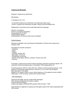 Clinical Protocols 2005 : Cryptococcal Meningitis