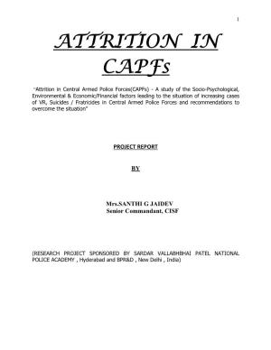Attrition in Central Armed Police Forces (Capfs)