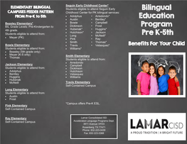 Bilingual Education Program Pre K-5Th
