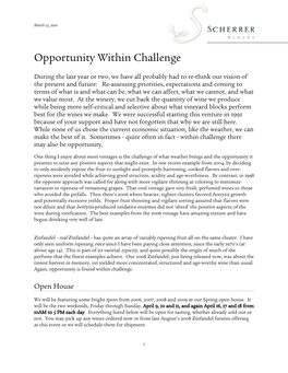 Opportunity Within Challenge
