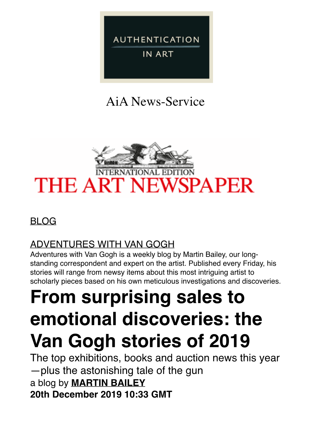 From Surprising Sales to Emotional Discoveries- the Van Gogh Stories