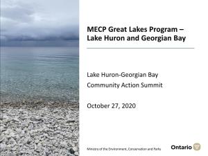 MECP Great Lakes Program – Lake Huron and Georgian Bay