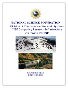 National Science Foundation Cri Workshop