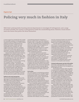 Policing Very Much in Fashion in Italy