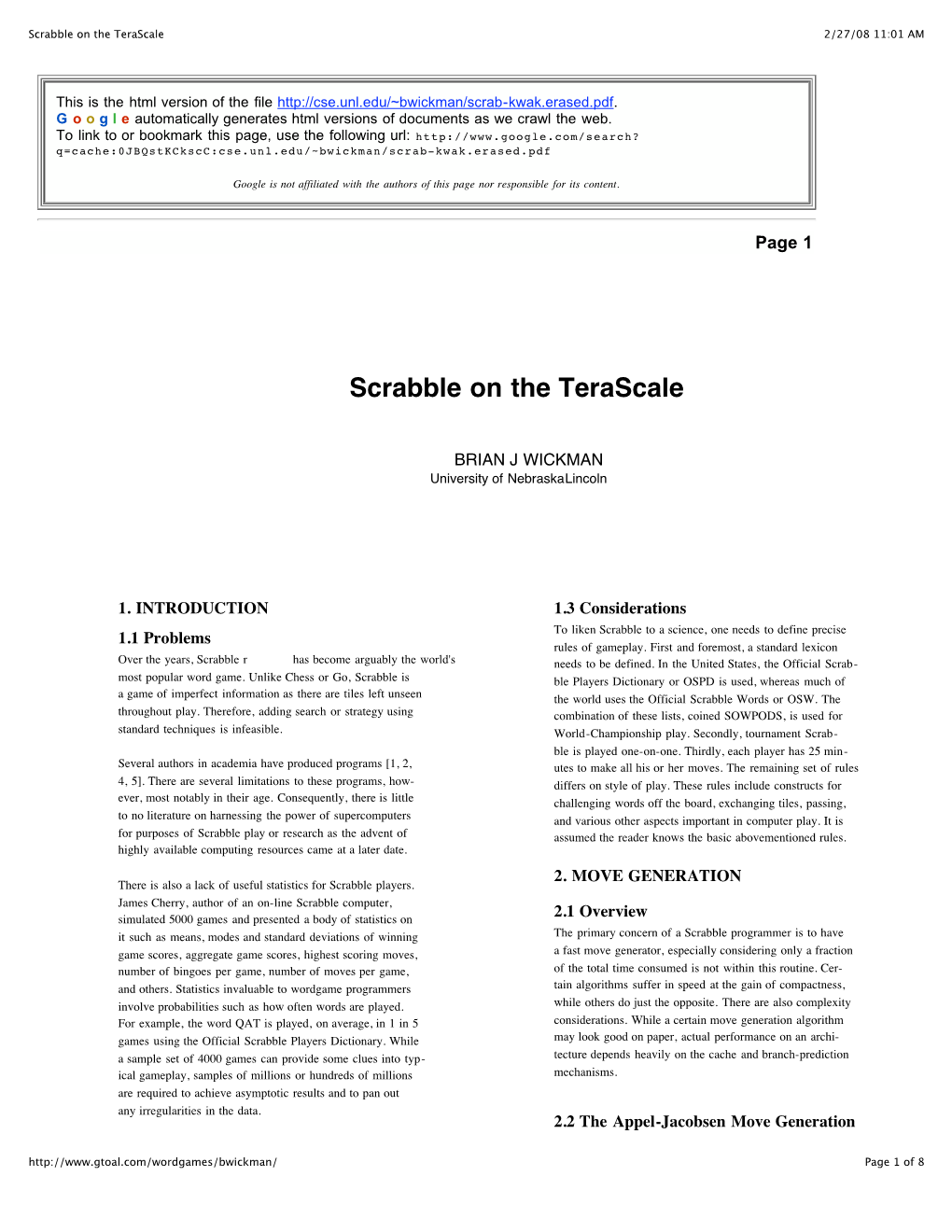 Scrabble on the Tetrascale