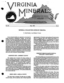 Mineral Collecting Sites in Virginla