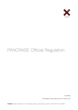PANCRASE Official Regulaton