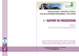 1 - Rapport De Présentation Tome C Evaluation Environnementale
