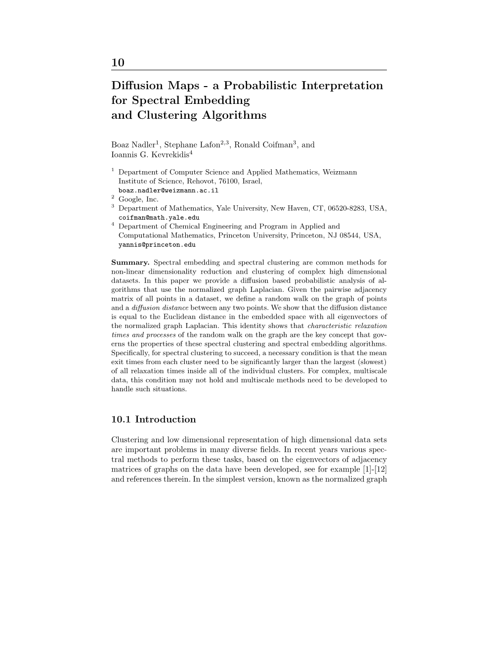 10 Diffusion Maps