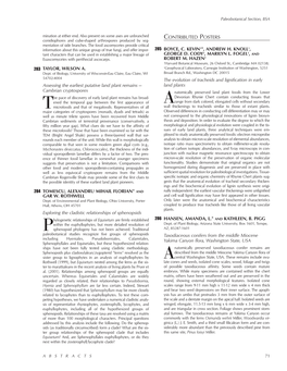 Botany 2001 Abstracts, Part 2