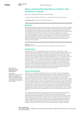 Sleep-Related Eating Disorder in a Patient with Parkinson's Disease