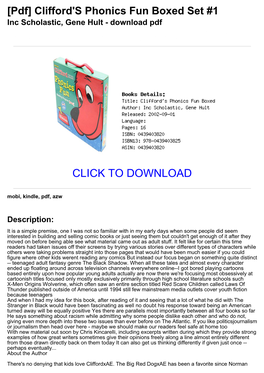Clifford's Phonics Fun Boxed Set #1 Inc Scholastic, Gene Hult - Download Pdf
