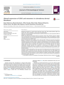 Altered Expression of CD63 and Exosomes in Scleroderma Dermal