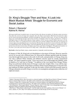 Dr. King's Struggle Then And