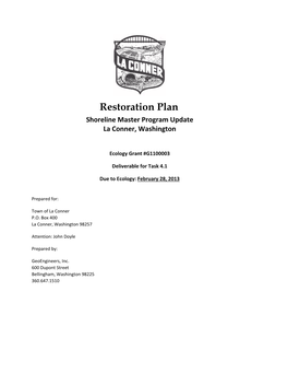 Restoration Plan Shoreline Master Program Update La Conner, Washington