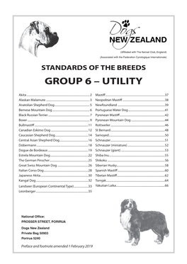 Standards of the Breeds Group 6 – Utility