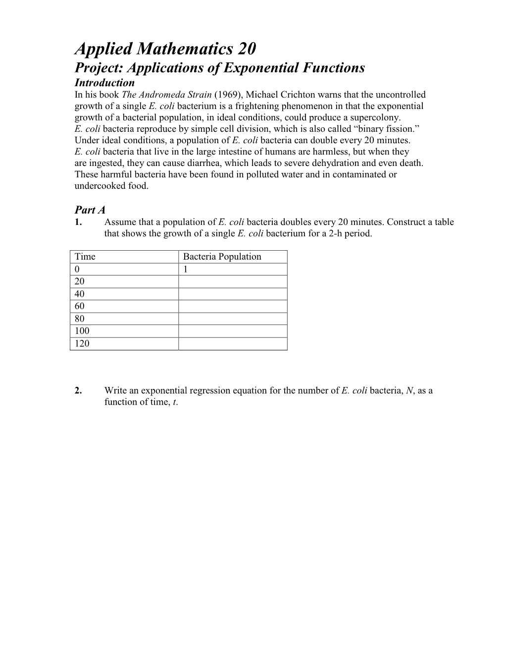 Applied Mathematics 20