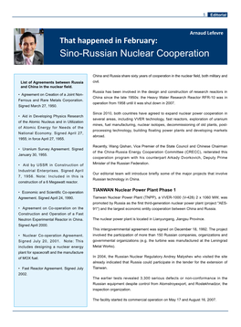 Sino-Russian Nuclear Cooperation Baril