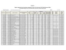 Format 1 Report Regarding New Connections