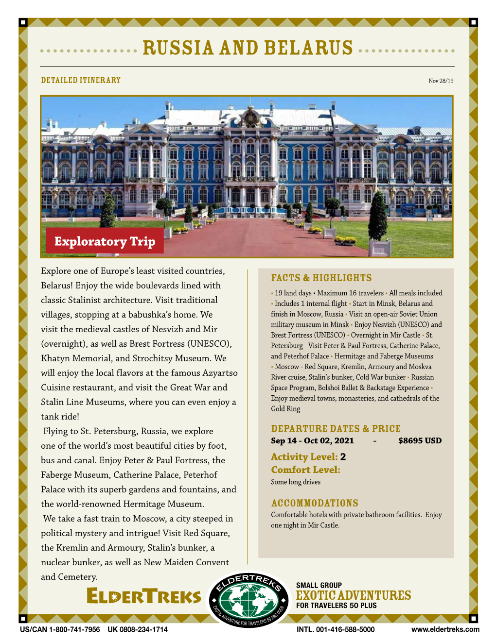 Download Russia and Belarus Detailed Itinerary