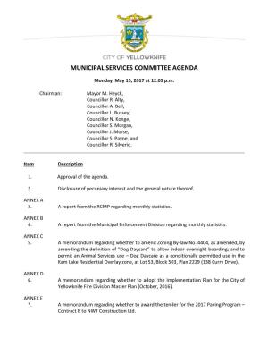 Municipal Services Committee Agenda