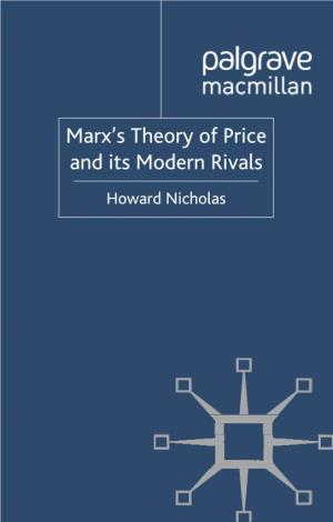 Marx's Theory of Price and Its Modern Rivals