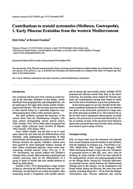 To Eratoid Systematics (Mollusca, Gastropoda)