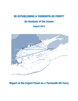 Report of the Expert Panel on a Yarmouth-US Ferry