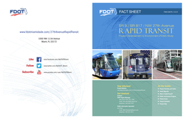 Rapid Transit Project Development & Environment (PD&E) Study 1000 NW 111Th Avenue Miami, FL 33172