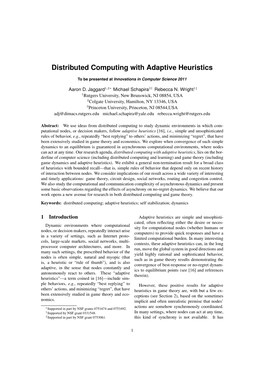 Distributed Computing with Adaptive Heuristics