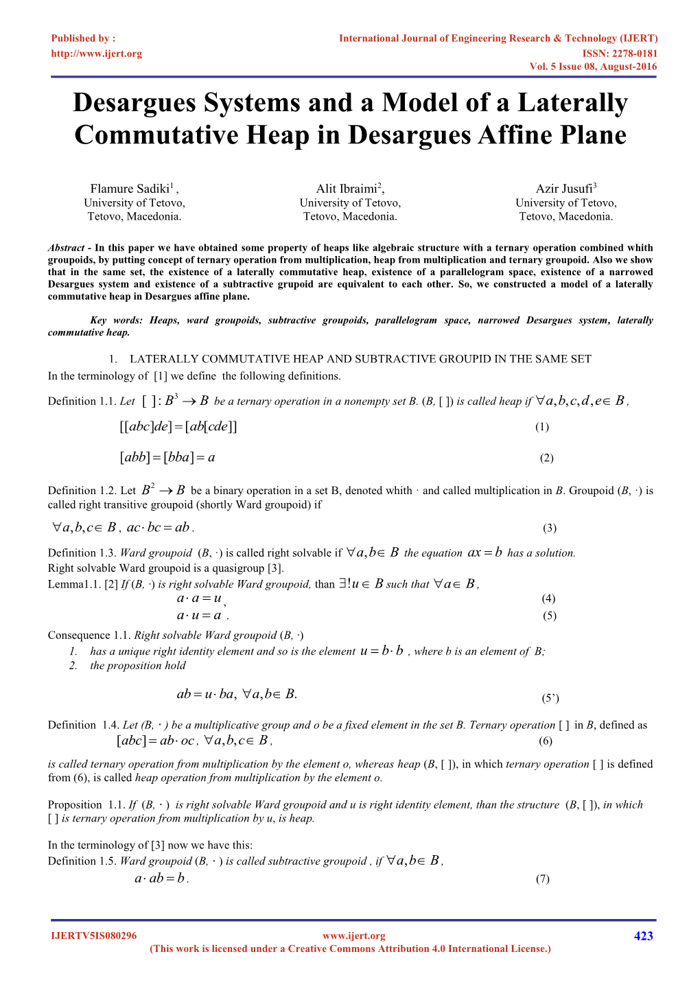 Desargues Systems and a Model of a Laterally Commutative Heap in Desargues Affine Plane