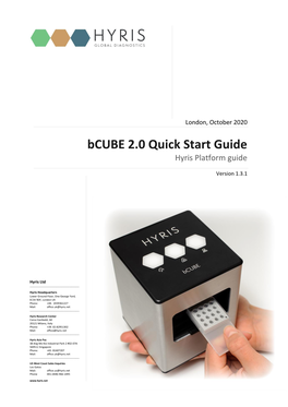 Bcube 2.0 Quick Start Guide Hyris Platform Guide