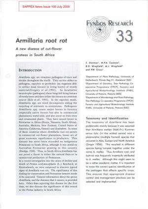 Armillaria Root Rot a New Disease of Cut- Flower Proteas in South Africa