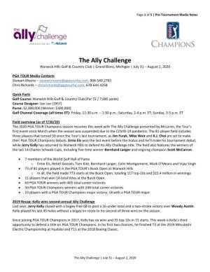The Ally Challenge Warwick Hills Golf & Country Club | Grand Blanc, Michigan | July 31 – August 2, 2020