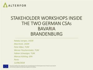Stakeholder Workshop Inside the Two German Csas Bavaria