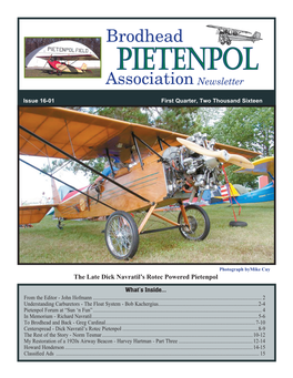 Brodhead PIETENPOL Association Newsletter