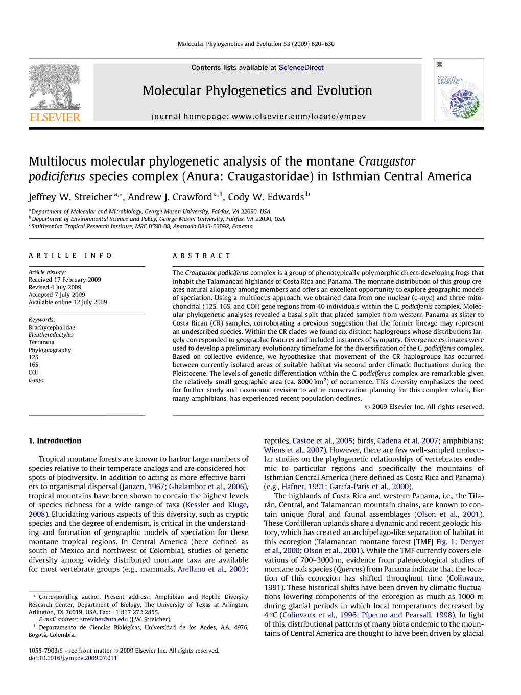 Molecular Phylogenetics and Evolution Multilocus Molecular