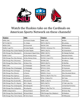 Watch the Huskies Take on the Cardinals on American Sports Network on These Channels!