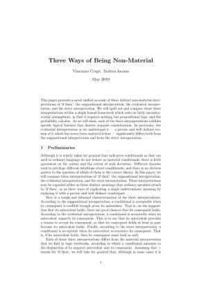 Three Ways of Being Non-Material