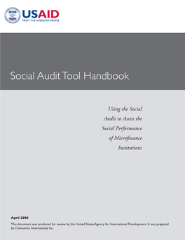 Social Audit Tool Handbook