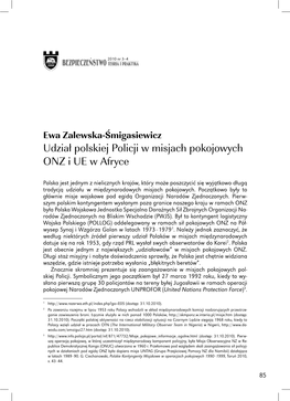 Udział Polskiej Policji W Misjach Pokojowych ONZ I UE W Afryce