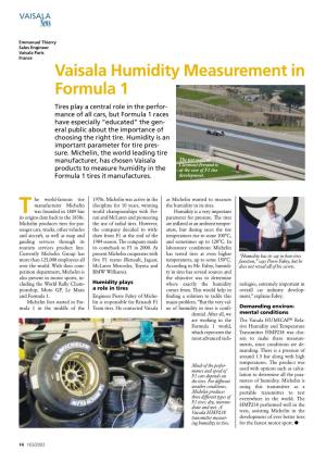 Vaisala Humidity Measurement in Formula 1