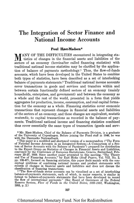 The Integration of Sector Finance and National Income Accounts
