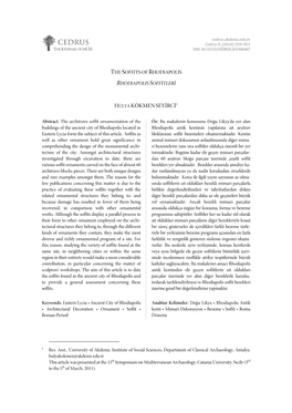 Cedrus.Akdeniz.Edu.Tr CEDRUS Cedrus II (2014) 339-353 the Journal of MCRI DOI: 10.13113/CEDRUS.201406467