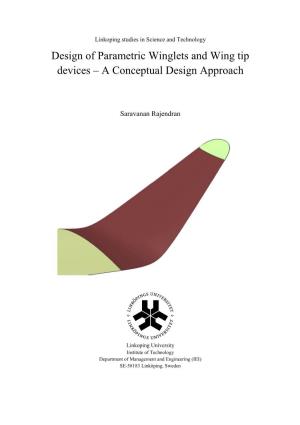 Design of Parametric Winglets and Wing Tip Devices – a Conceptual Design Approach