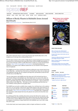 Billions of Rocky Planets in Habitable Zones Around Red Dwarfs | Sp