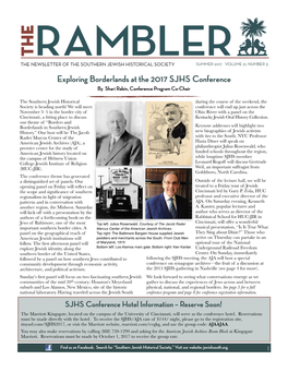 RAMBLER EDITOR the Texas Jewish Faculty from the Deborah R