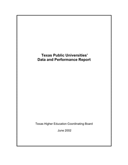 Texas Public Universities' Data and Performance Report