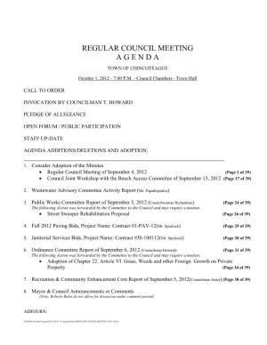 Recessed Council Meeting