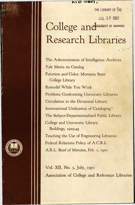 College and Research Libraries